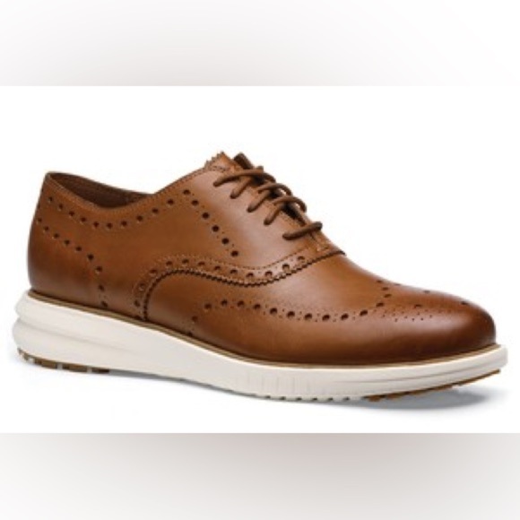 Cole Haan Men's Miles Leather Wingtip Oxford Shoes Brown 11.5 M Slip Resistant - Picture 2 of 11
